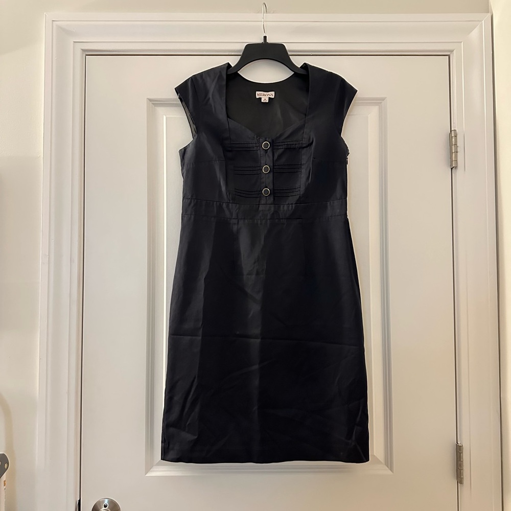 Merona Black Button-Front Mini Dress
